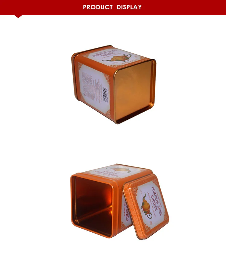 Wholesale Food Grade Square Metal Box For Tea Coffee Candy Hot Sale Square Gift Package Box For Tea Candy Biscuit Packaging