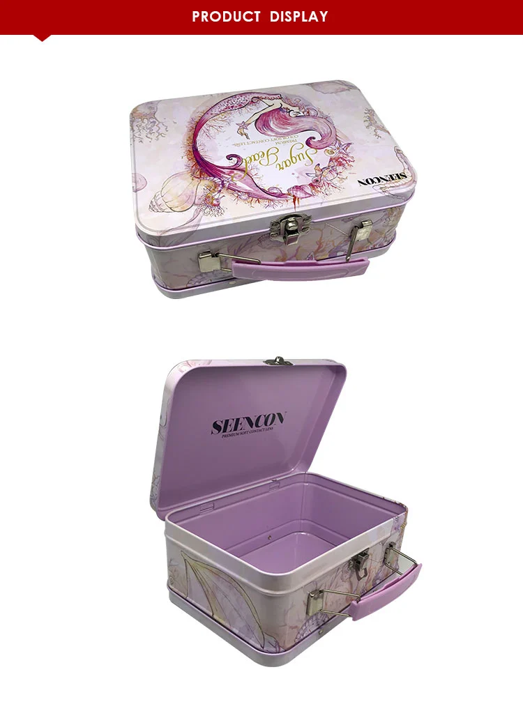 Metal Lunch Box For School Medium Sized Metal Lunch Box in Black Storage Tin Gift Box