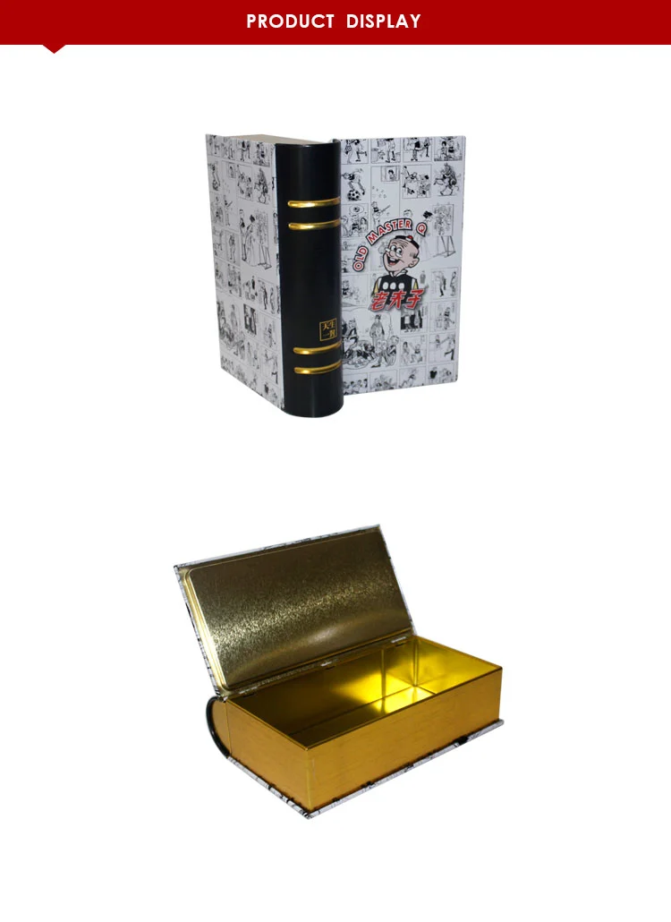 Custom wed gift candy box metal book shaped gift tin boxes