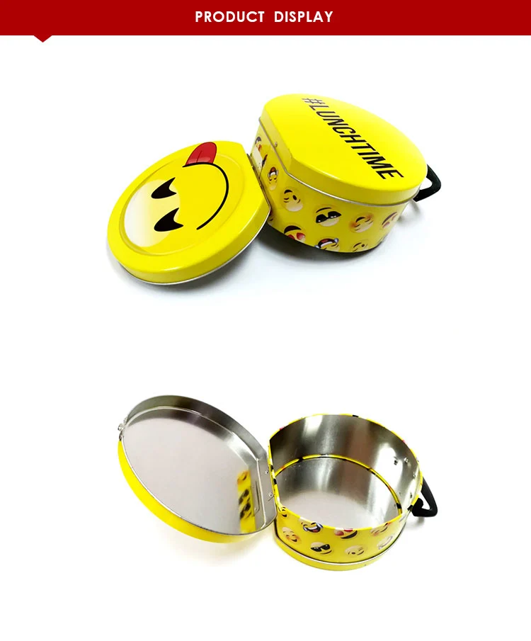 Good Design Decorative Tin Storage Box / Cute Kid's Yellow Metal Toy Box With Handle