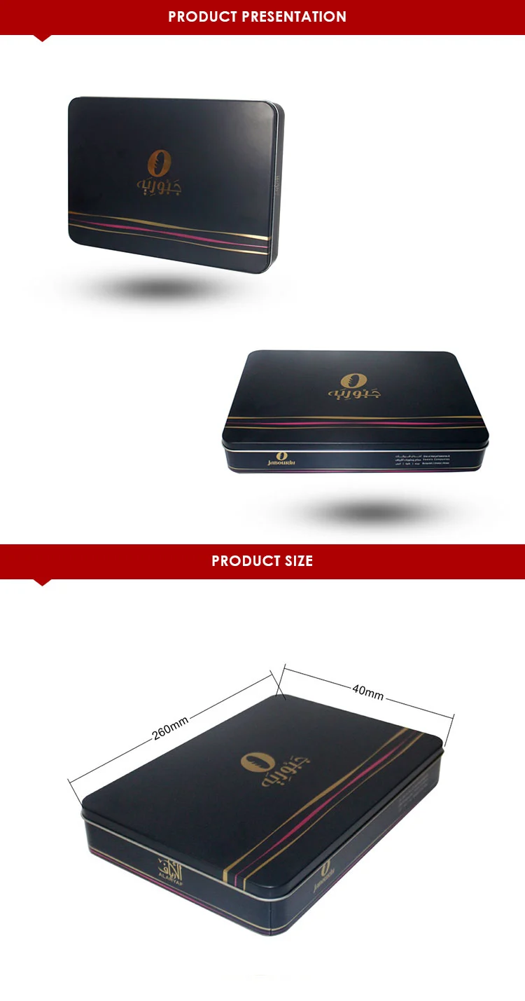 High quality Customized Designed Rectangular Tin Box For Chocolate