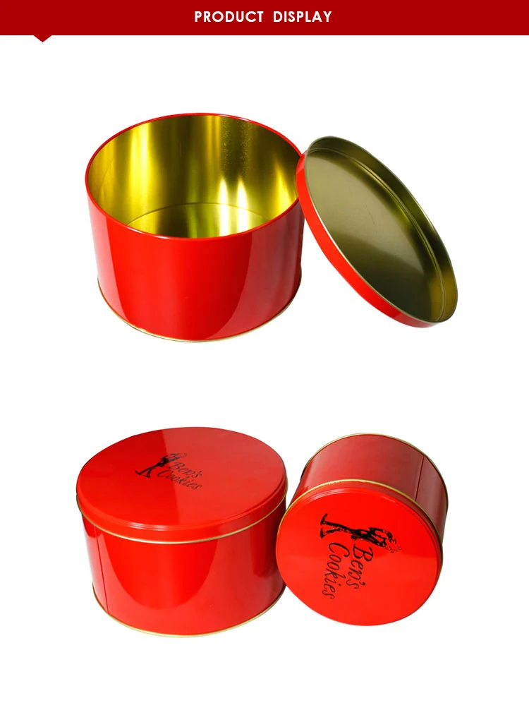 Wholesale OEM empty cookie tins custom embossed tin box biscuit containing box