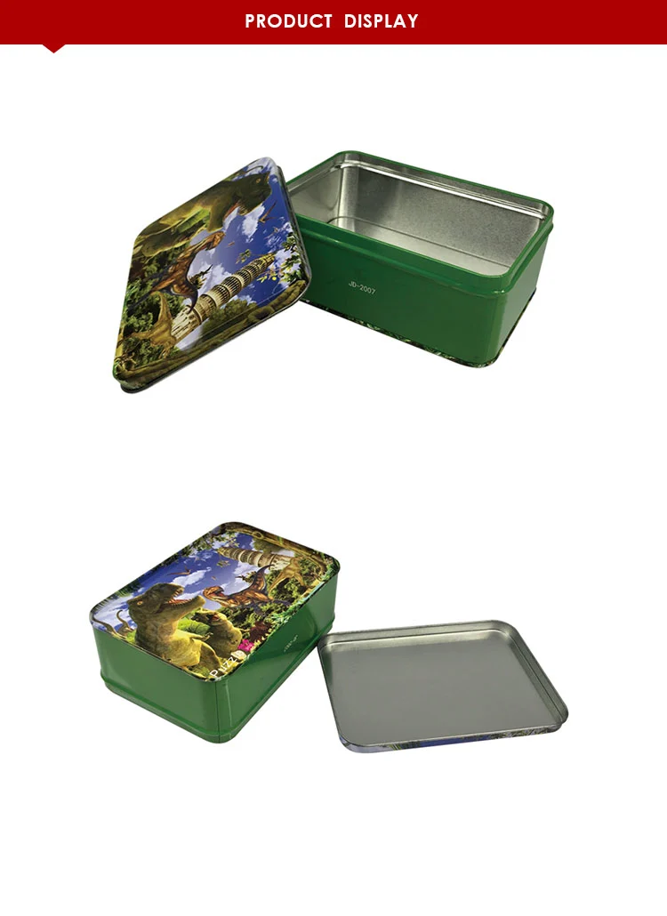 A Practical Cartoon Rectangular Tin Box For Packing Toy Candy Cookie Or Gift