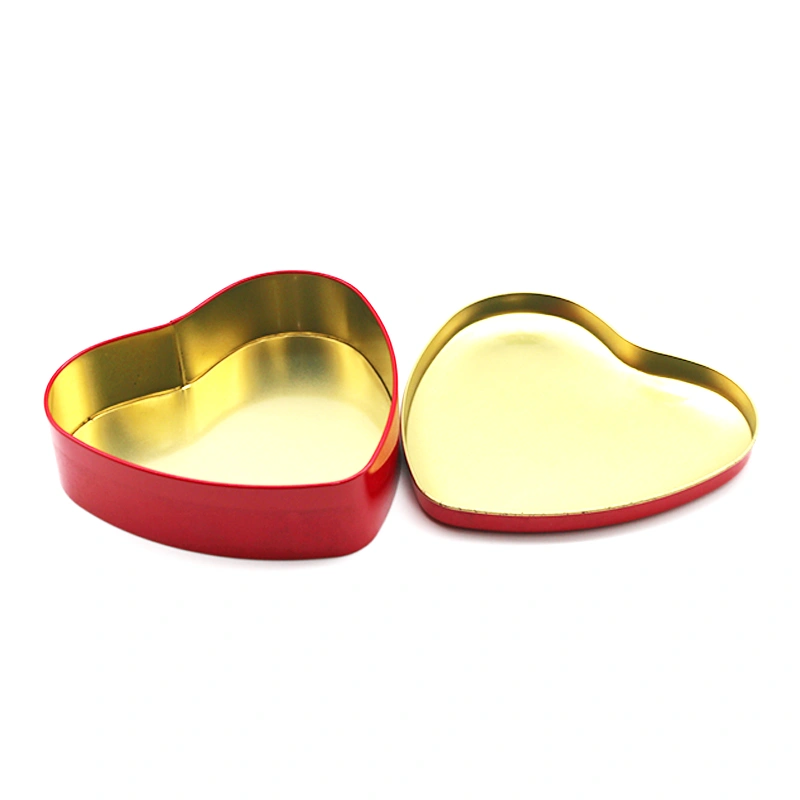 Decorative Sweet Holder: Festive red metal heart box designed for gifting candies or cookies, adding a charming touch of romance.