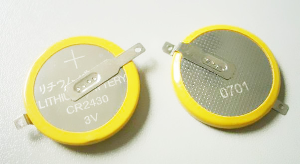 CR2430 battery with pins