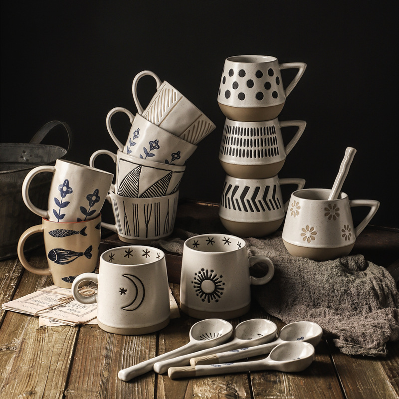 Stoneware Japanese Style hand painted mug manufacturer