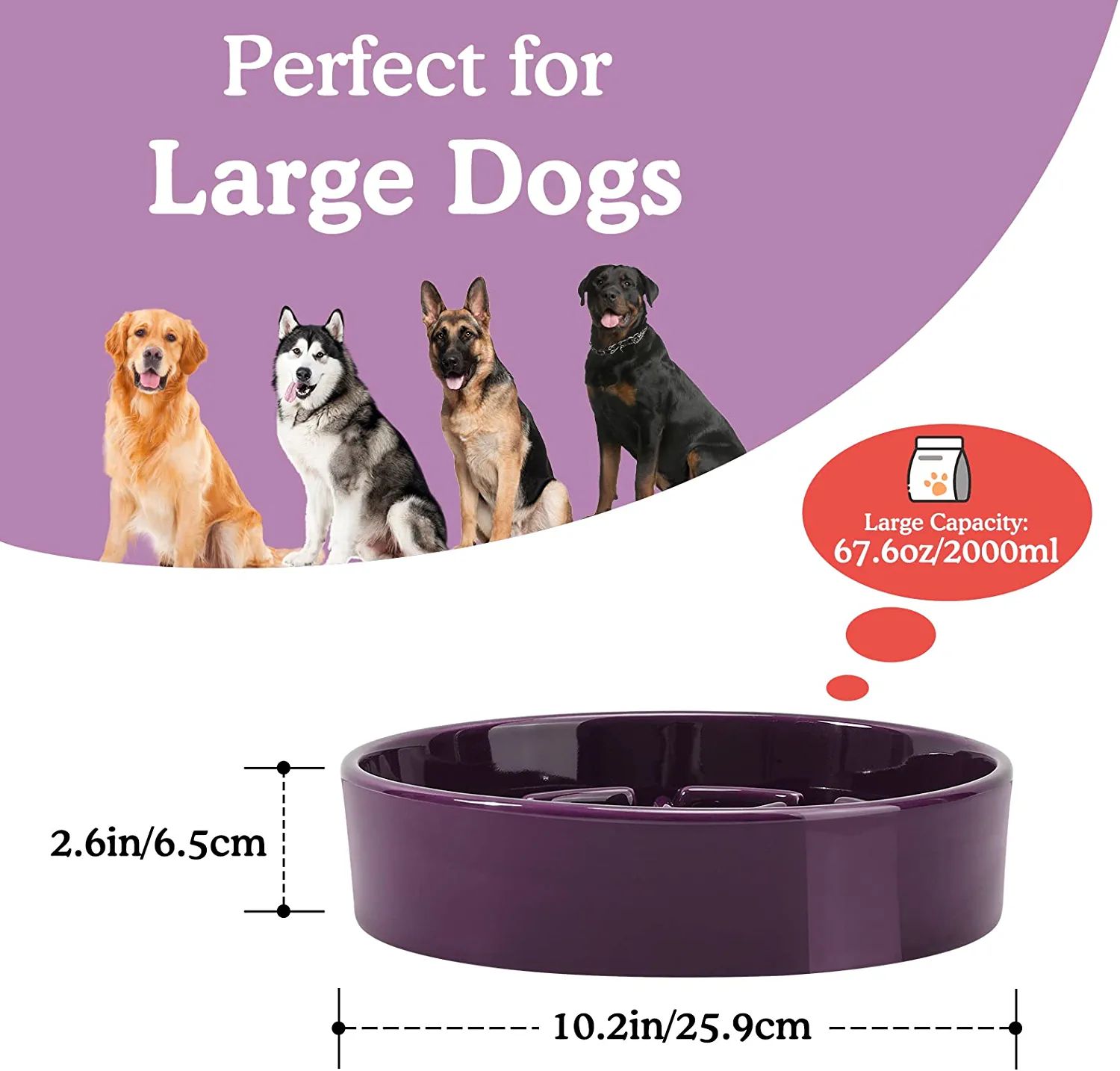 Ceramic Anti Gulping Slow Eating Bowl manufacturer