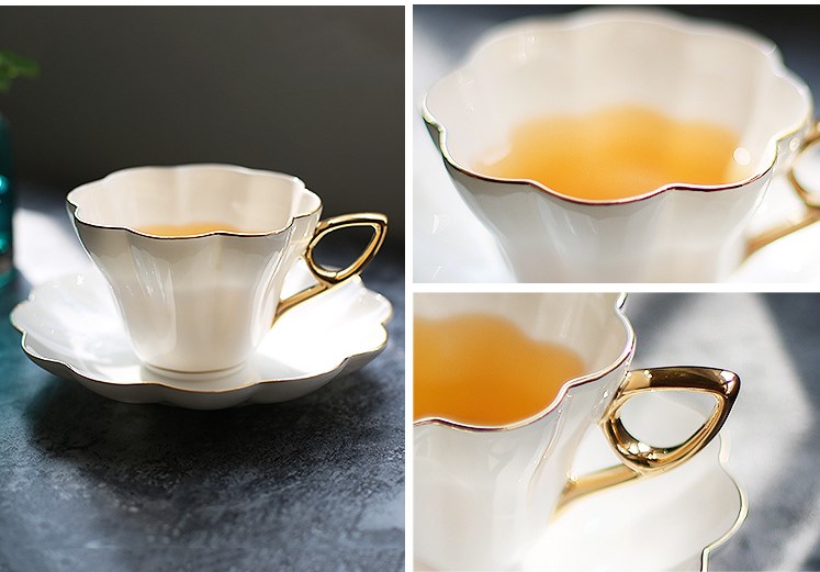 Golden Painted Porcelain Mug Set Manufacturer