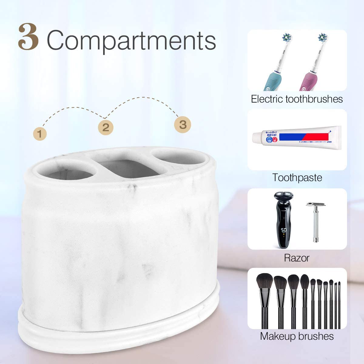 Resin Marble Pattern Toothbrush Stand Manufacturer