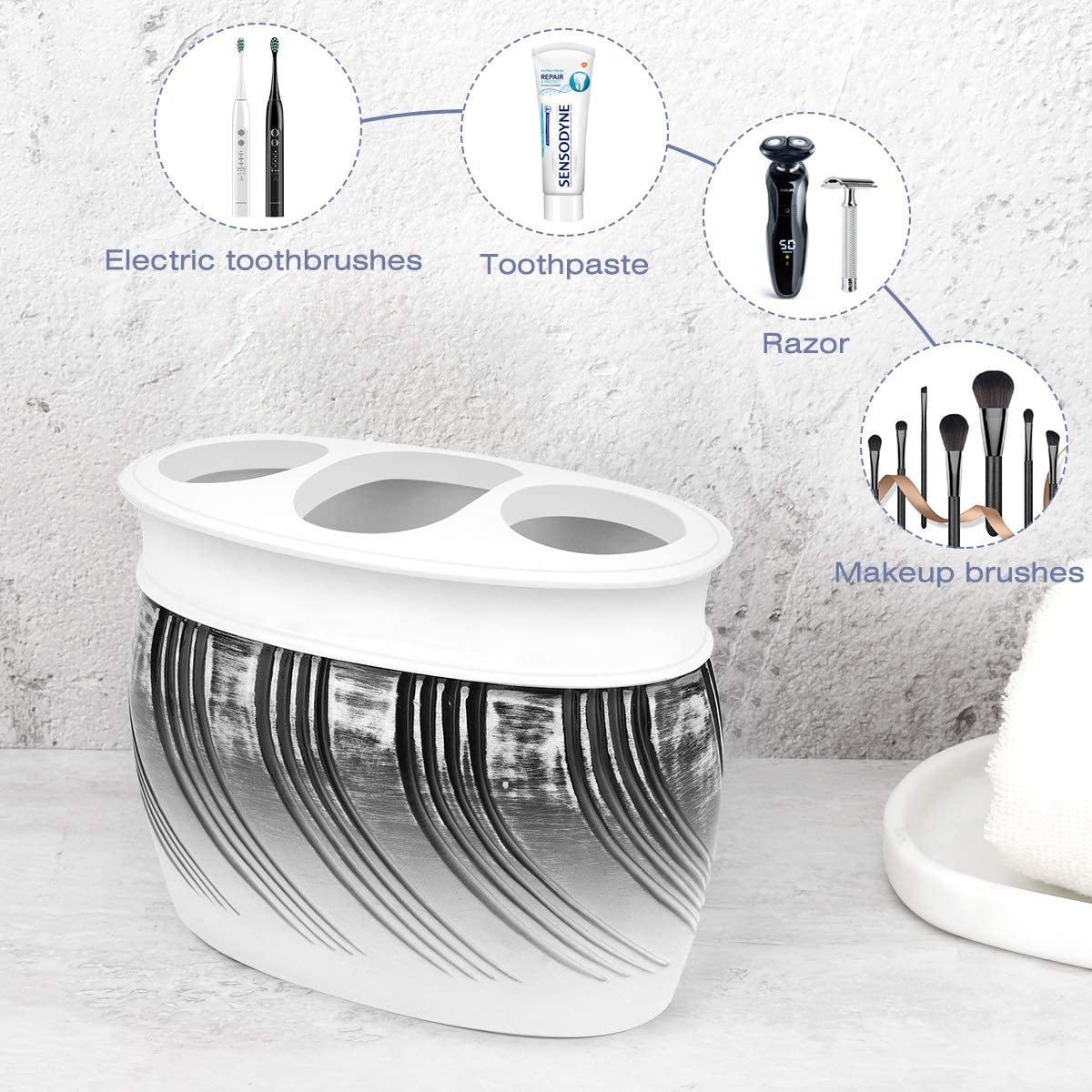 Hygienic Handmade 3 Slots Toothbrush Holder Manufacturer