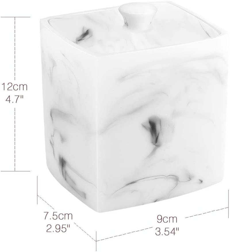Marble Ink Pattern Resin Cotton Swab Box Manufacturer