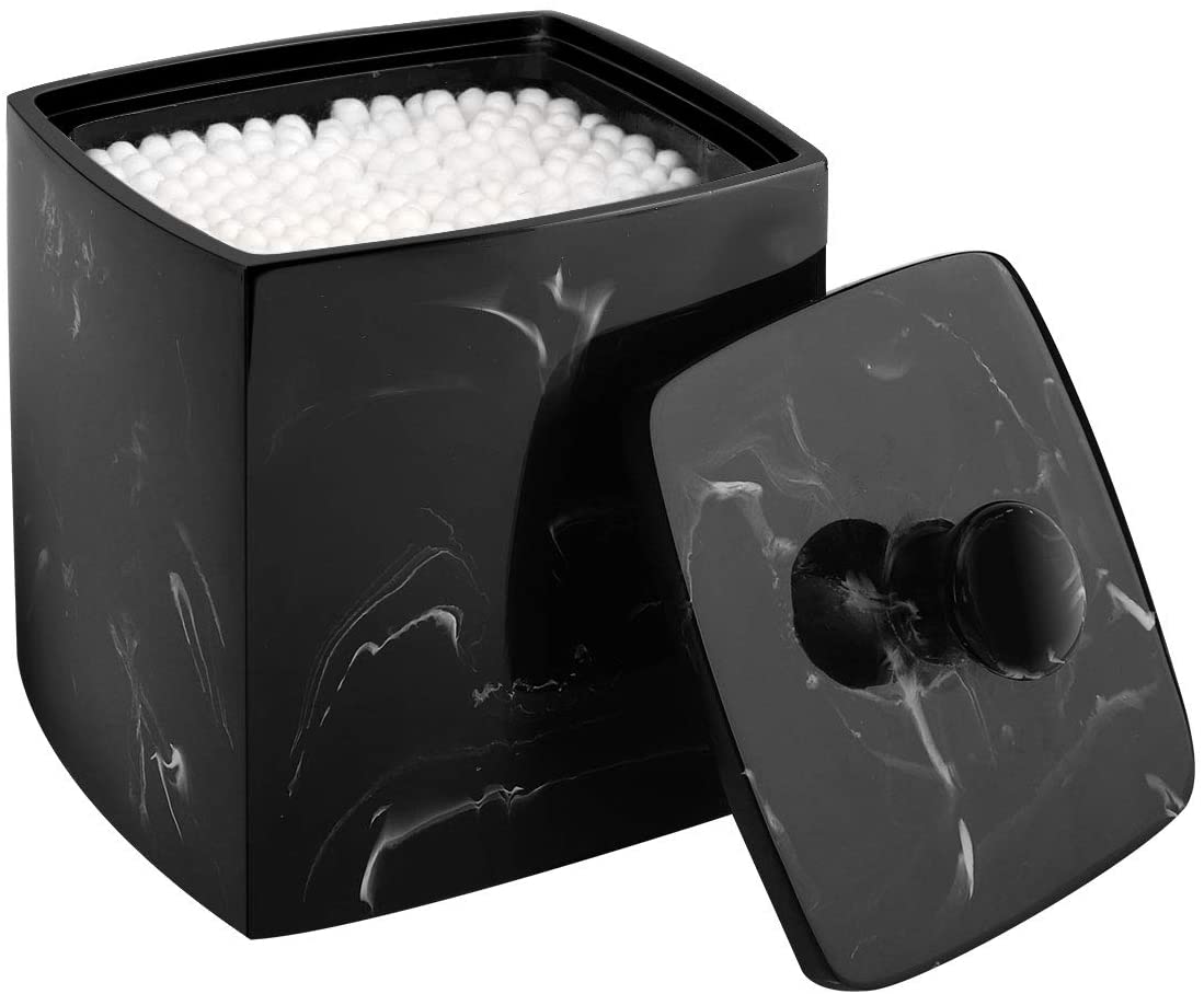 Marble Ink Pattern Resin Cotton Swab Box Manufacturer