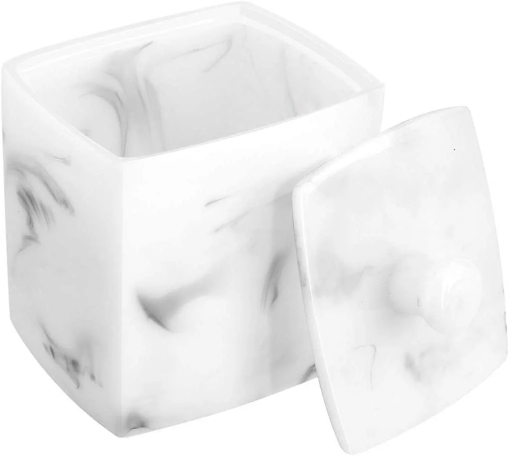 Marble Ink Pattern Resin Cotton Swab Box Manufacturer