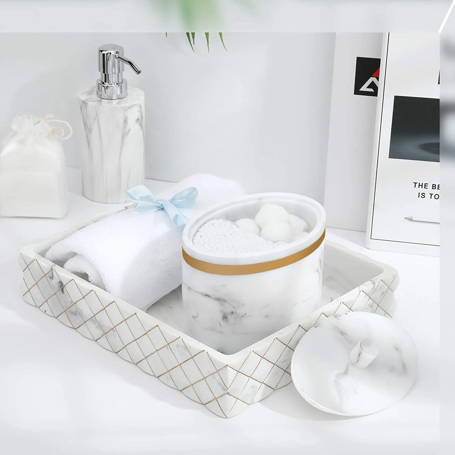 2 Compartments Resin Cotton Jar Manufacturer