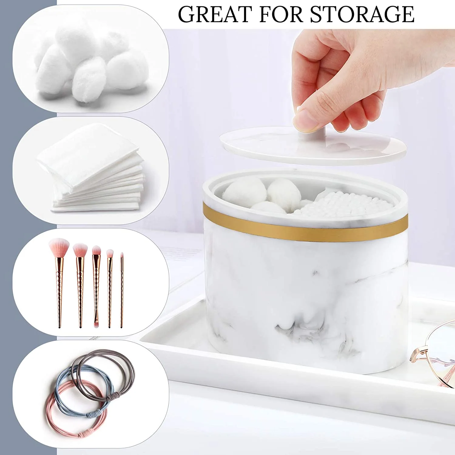 2 Compartments Resin Cotton Jar Manufacturer