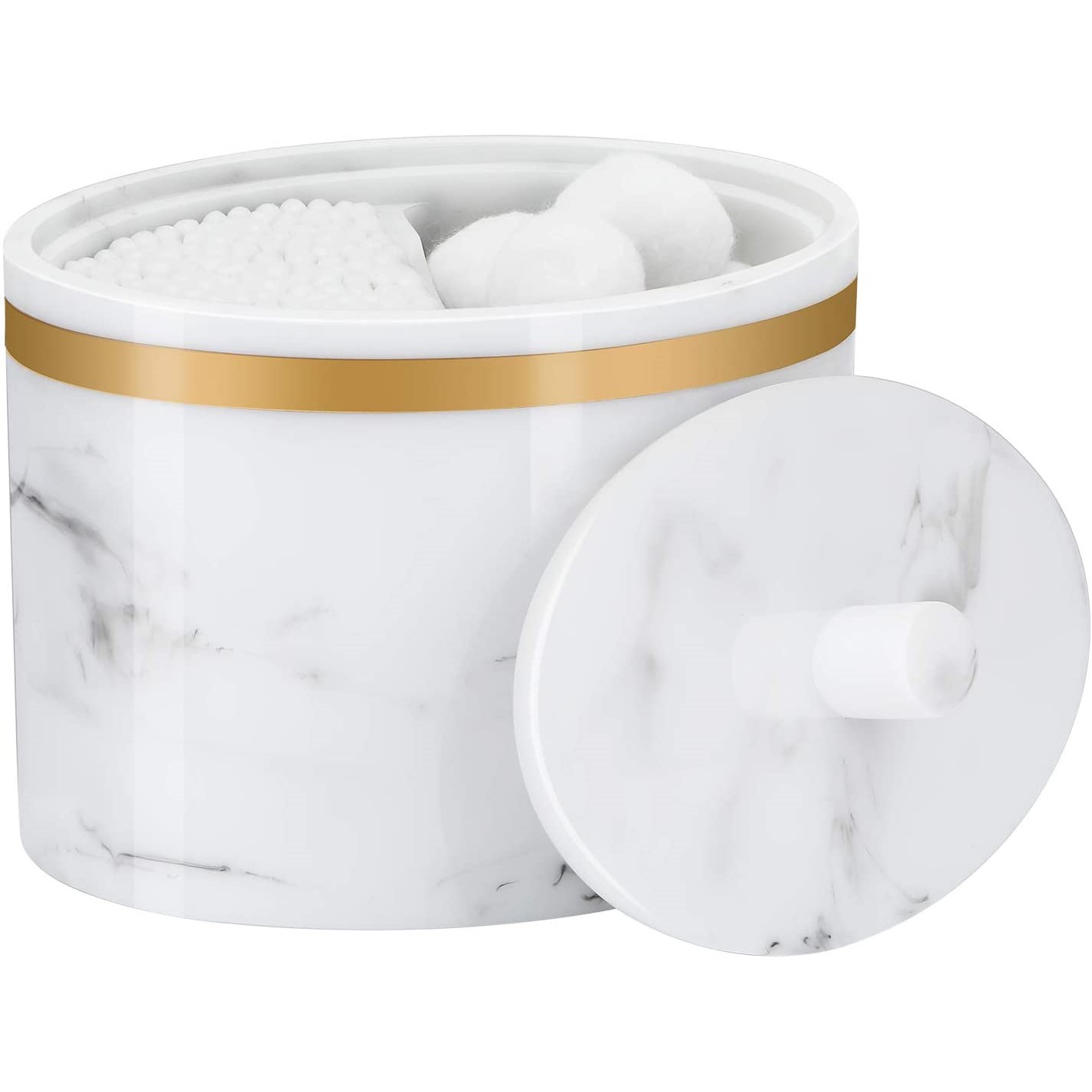 2 Compartments Resin Cotton Jar Manufacturer