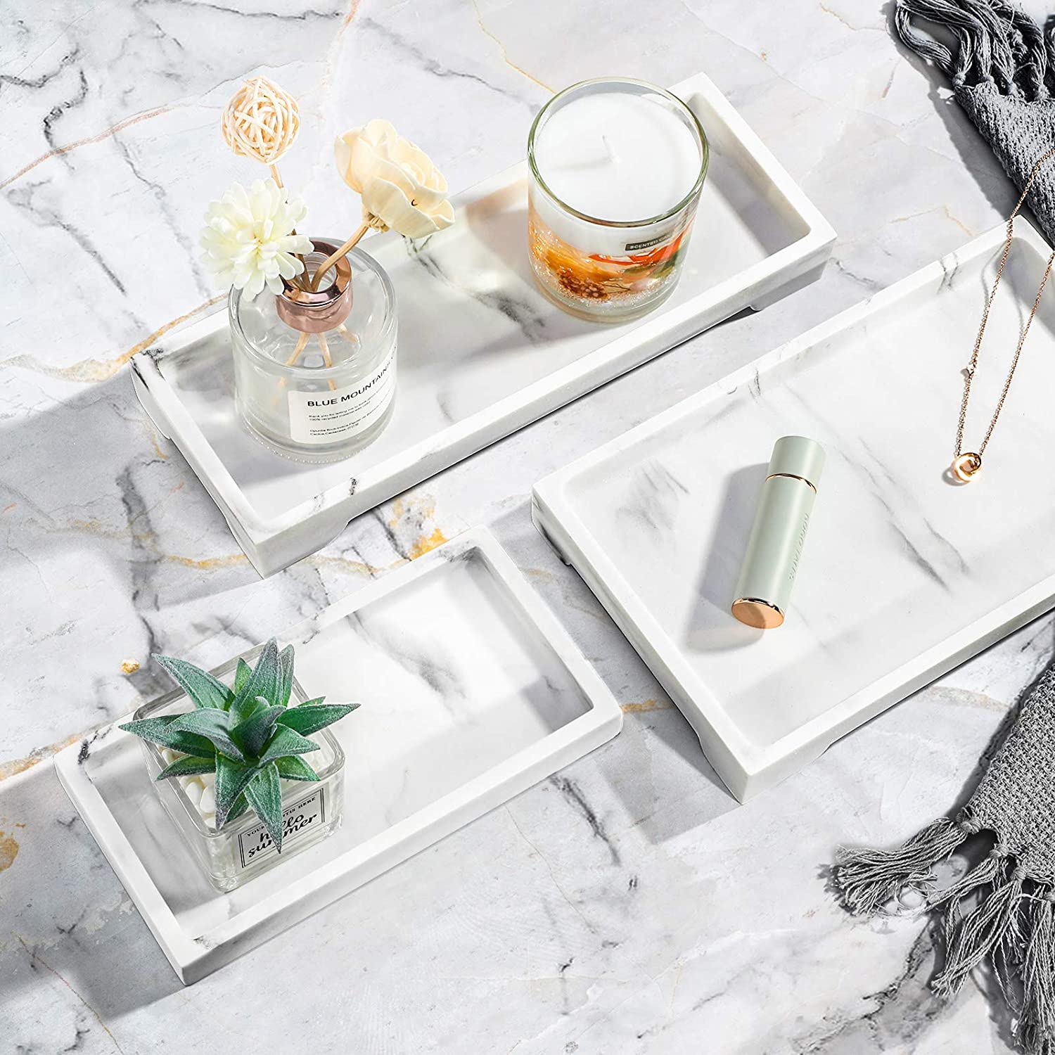 Resin Dresser Square Decorative Trays Manufacturer