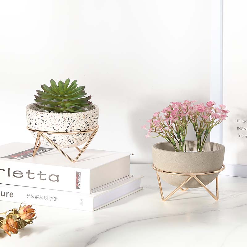 Round Terrazzo Cement Flowerpot Manufacturer
