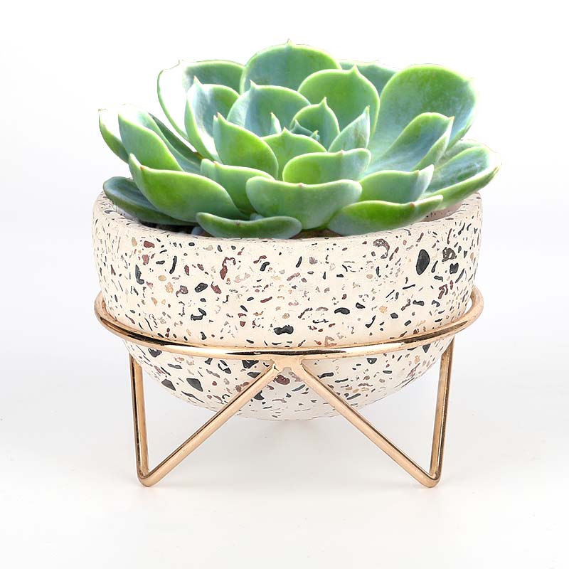 Round Terrazzo Cement Flowerpot Manufacturer