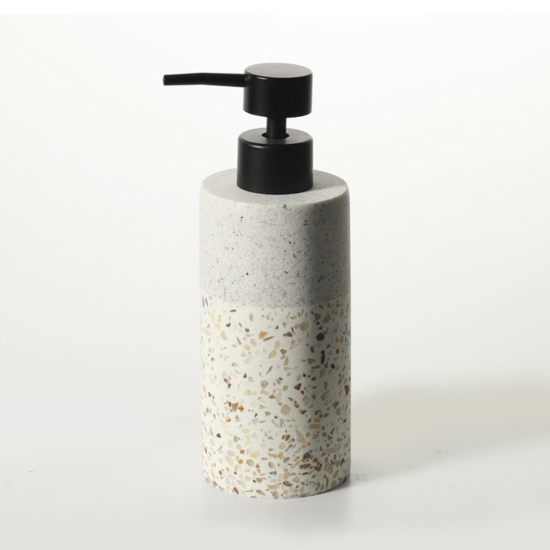 Terrazzo Cylinder Shaped Tabletop Lotion Bottle Manufacturer