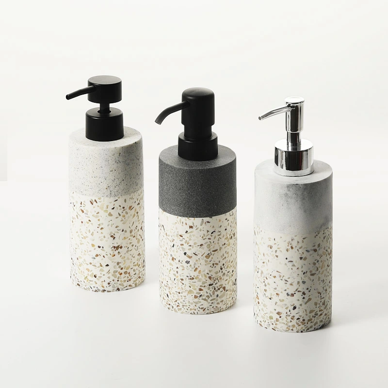 Terrazzo Cylinder Shaped Tabletop Lotion Bottle Manufacturer