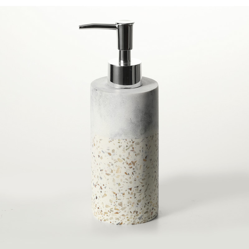 Terrazzo Cylinder Shaped Tabletop Lotion Bottle Manufacturer