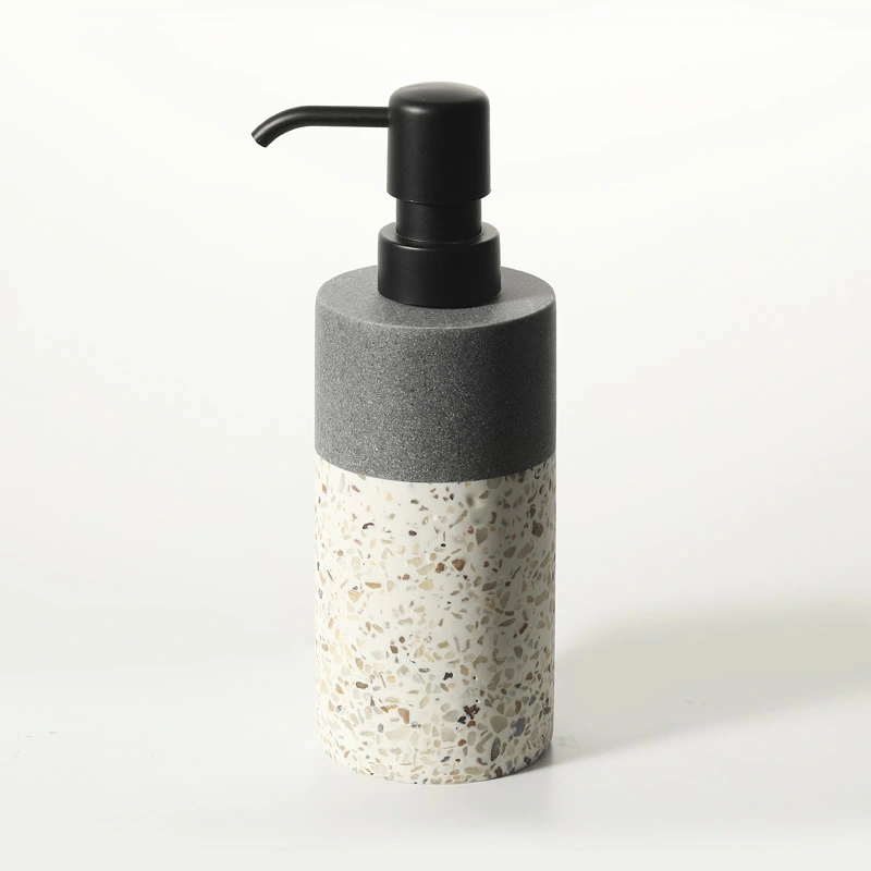 Terrazzo Cylinder Shaped Tabletop Lotion Bottle Manufacturer