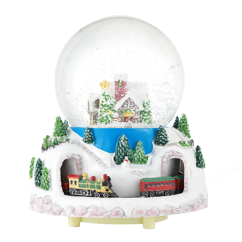 Resin Rotating Train Romantic Snow Globe Manufacturer