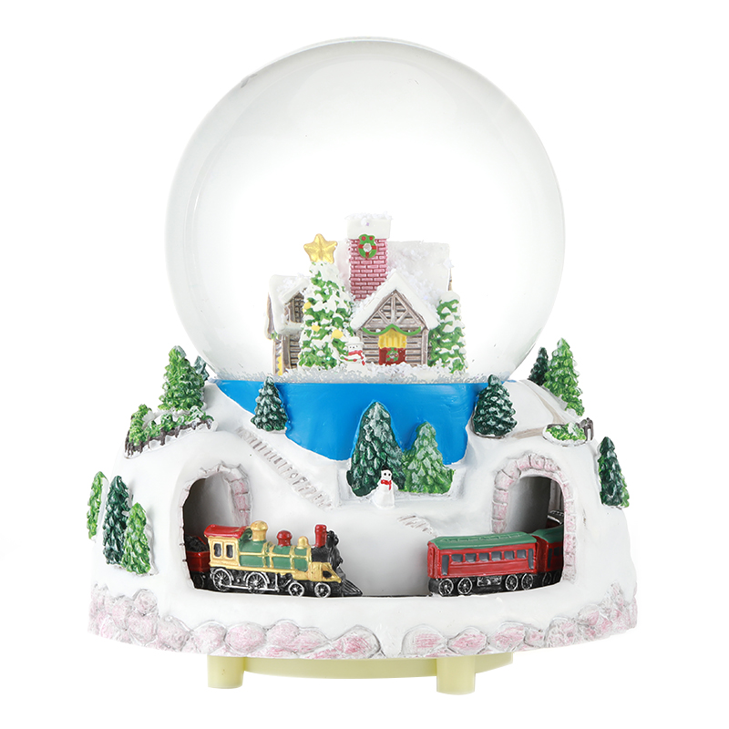 Resin Rotating Train Romantic Snow Globe Manufacturer