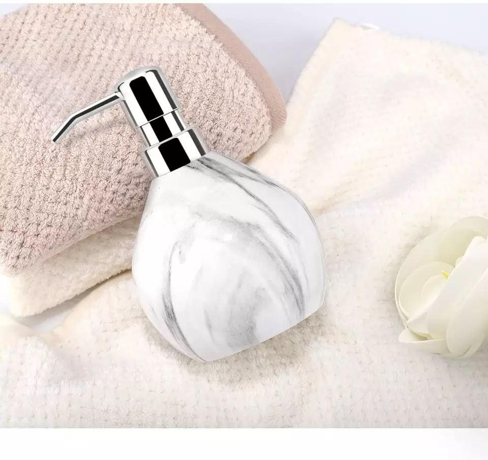 Cylinder Shaped Marble Lotion Dispenser Manufacturer
