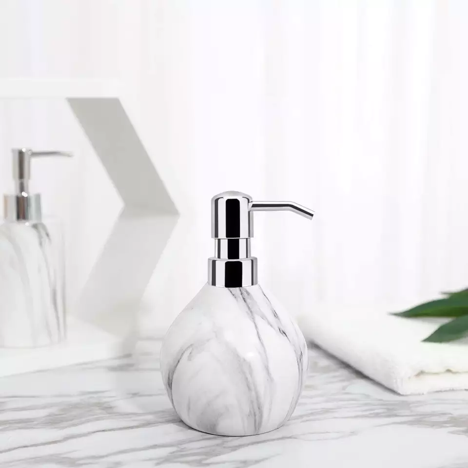 Cylinder Shaped Marble Lotion Dispenser Manufacturer