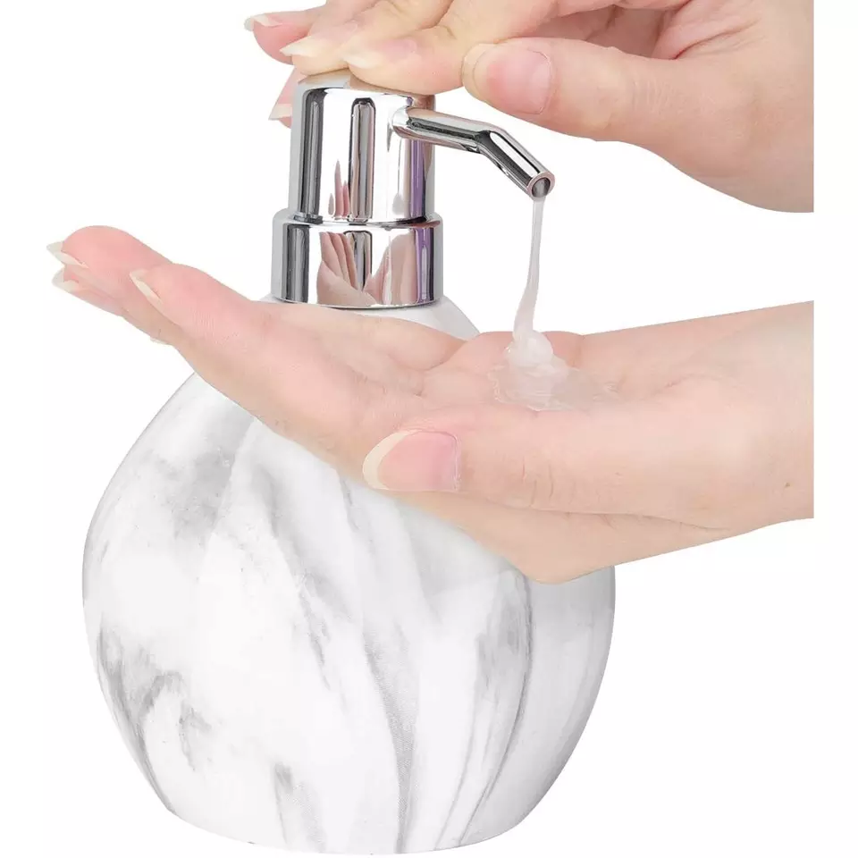 Cylinder Shaped Marble Lotion Dispenser Manufacturer