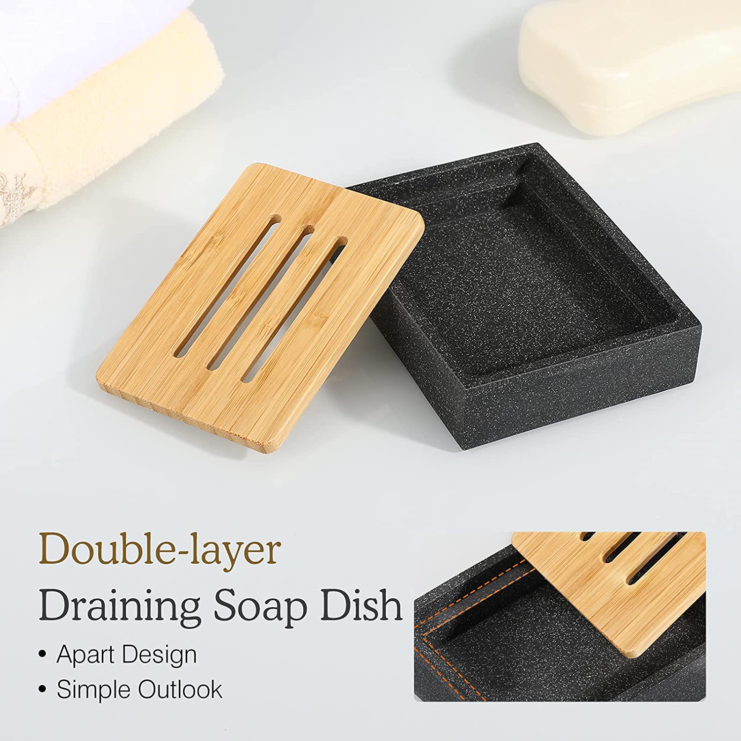 Bamboo Removable Piece Soap Dish Manufacturer