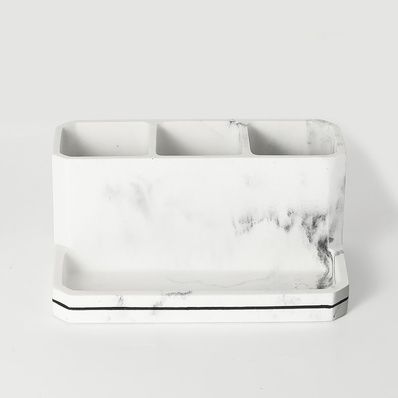 Five-Piece Marble White Resin Bathroom Accessories Manufacturer