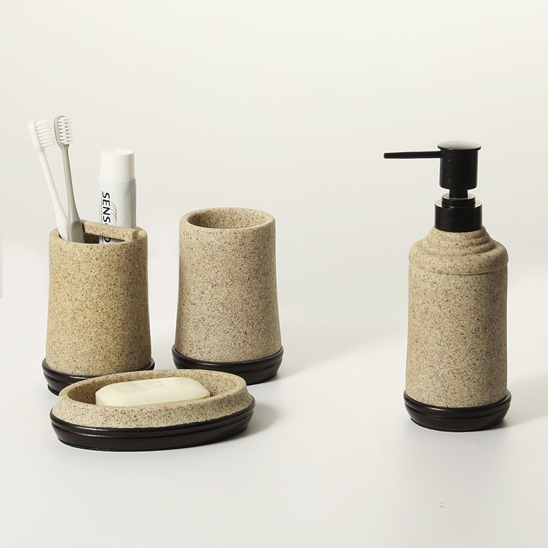 Sand Style Resin Bathroom Accessories Manufacturer