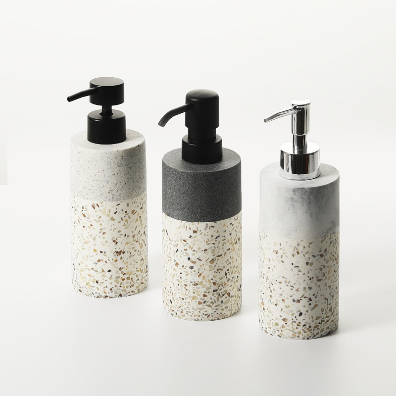 Terrazzo Cylinder Shaped Bathroom Sets Manufacturer