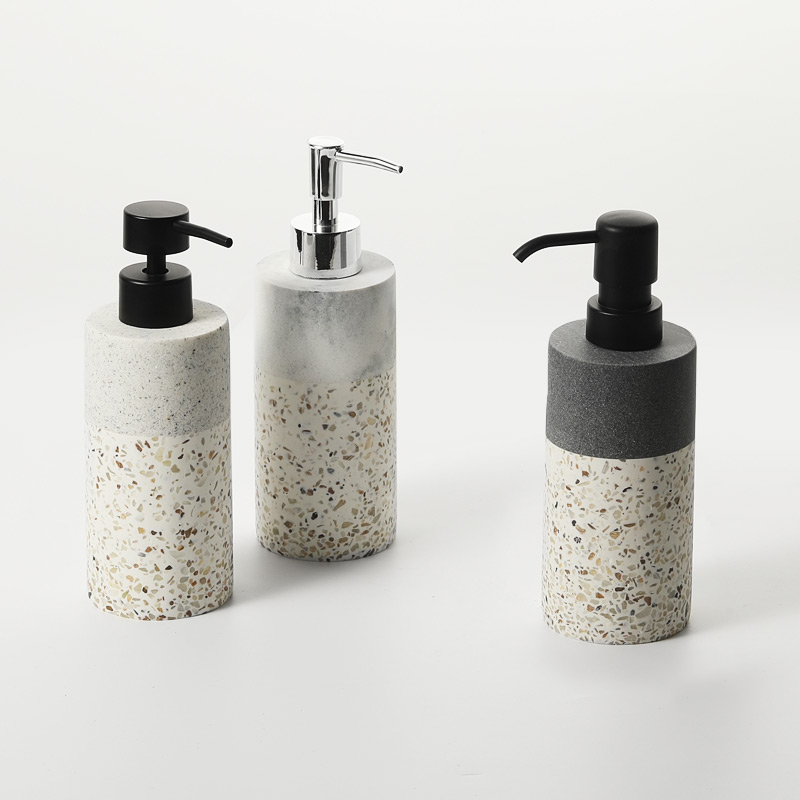Terrazzo Cylinder Shaped Bathroom Sets Manufacturer