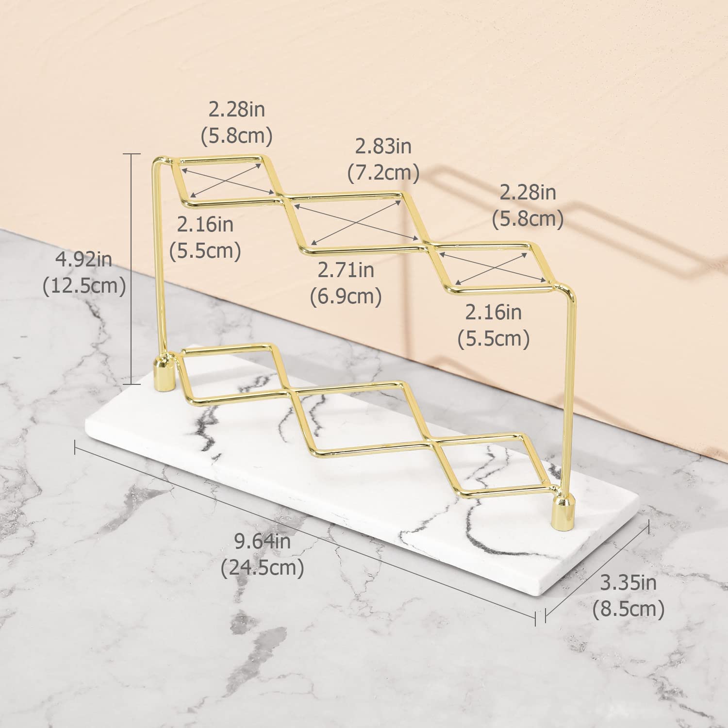 3 Slots Marble Golden Toothbrush Stand Manufacturer