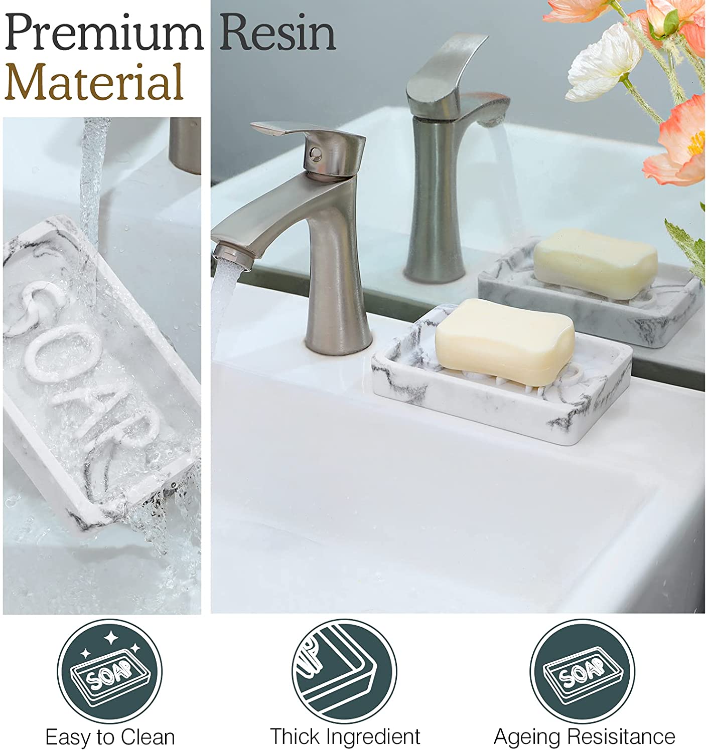 3D Embossed Resin Soap Dish Manufacturer