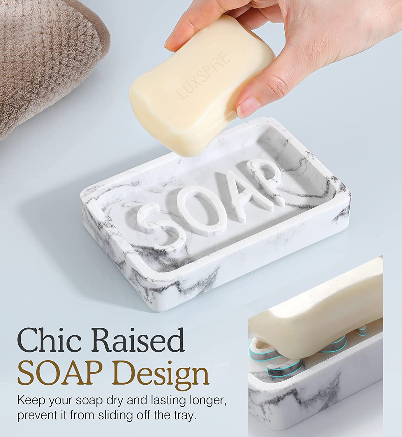 3D Embossed Resin Soap Dish Manufacturer