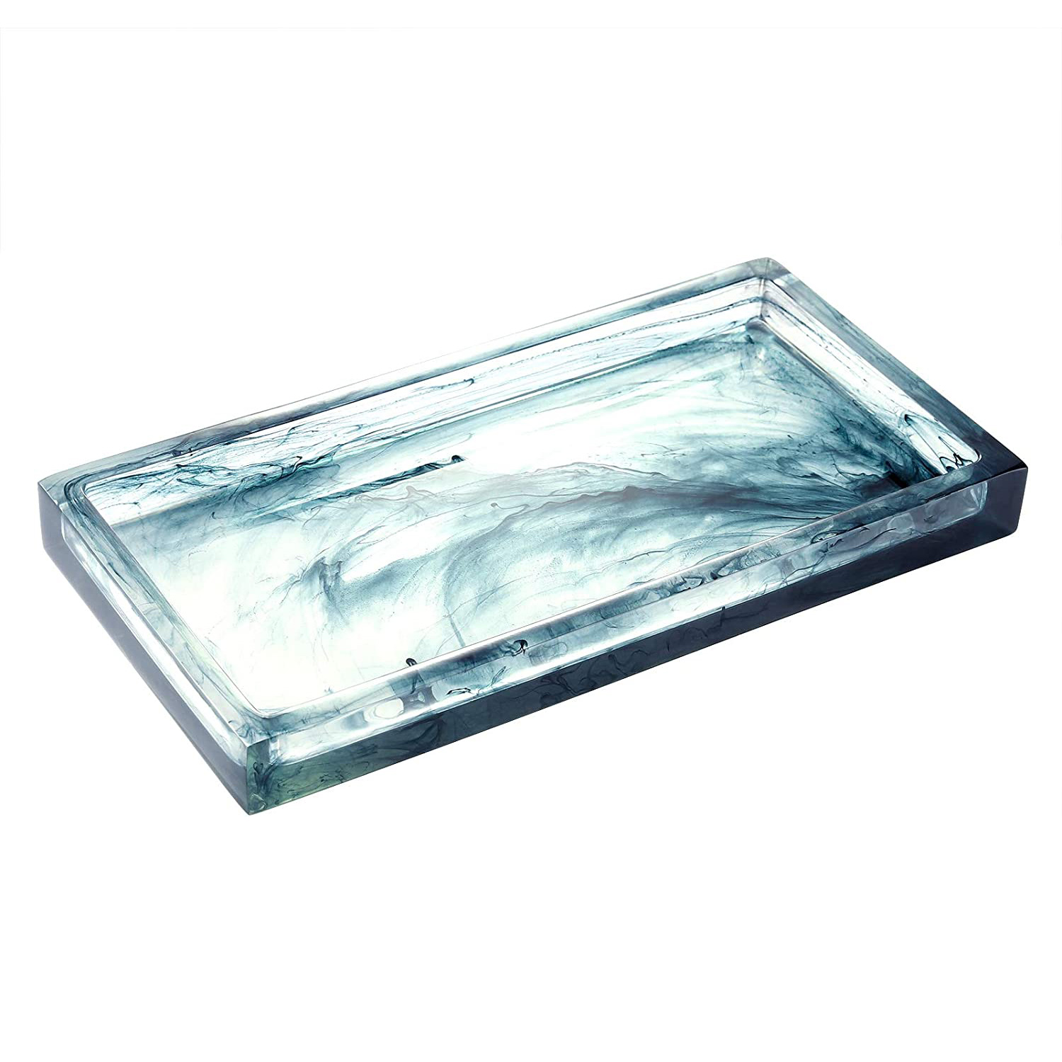 Resin Ink Blue Decorative Trays Manufacturer