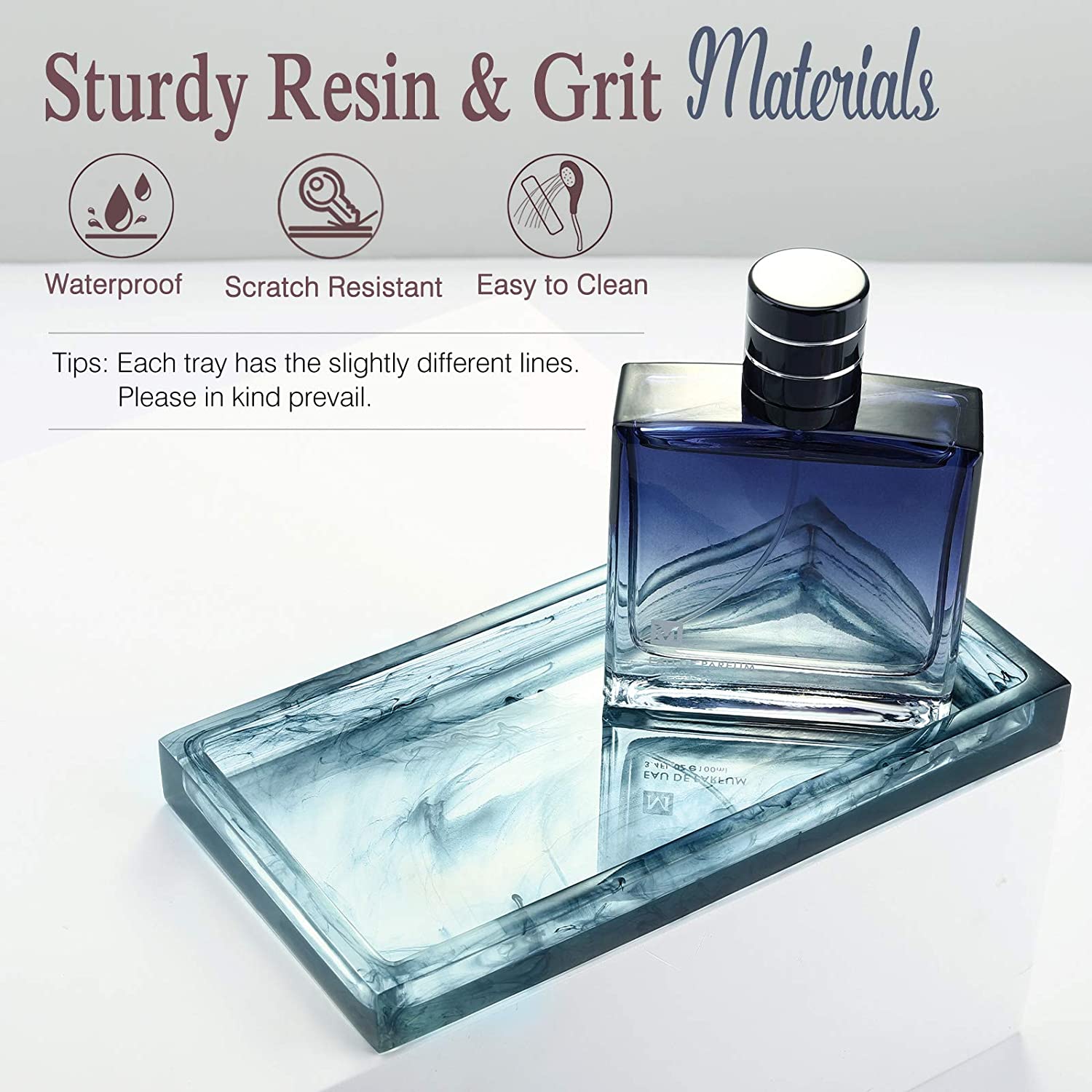 Resin Ink Blue Decorative Trays Manufacturer