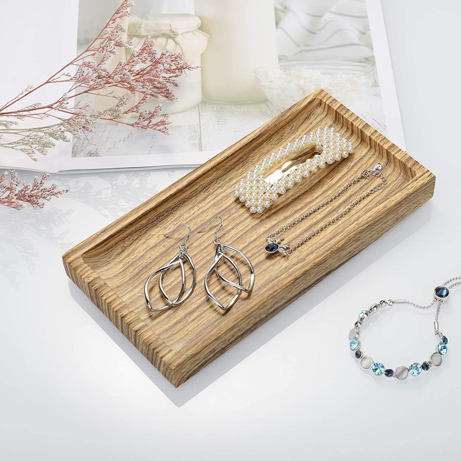 Wood Grain Resin Jewelry Tray Manufacturer