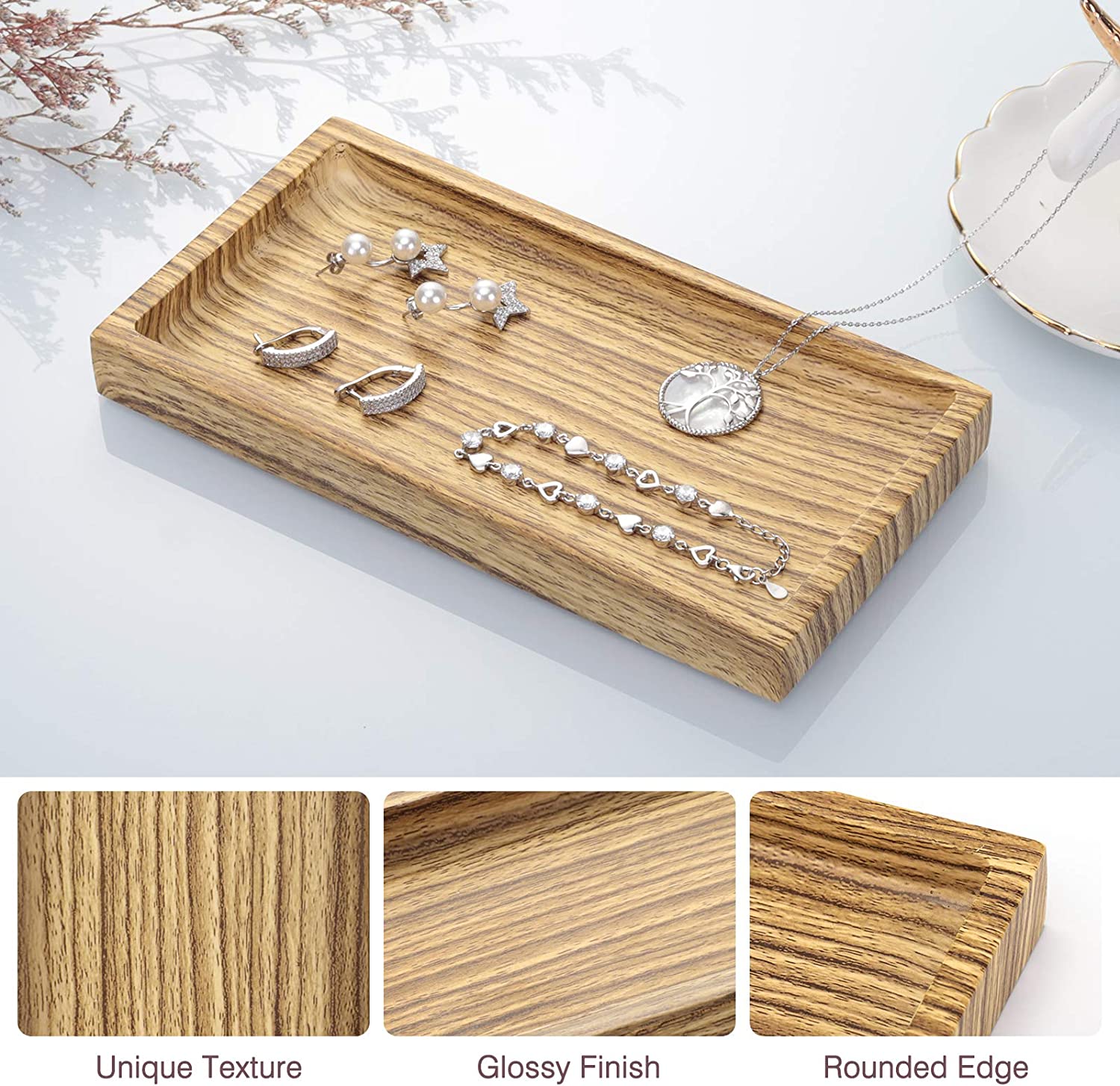 Wood Grain Resin Jewelry Tray Manufacturer