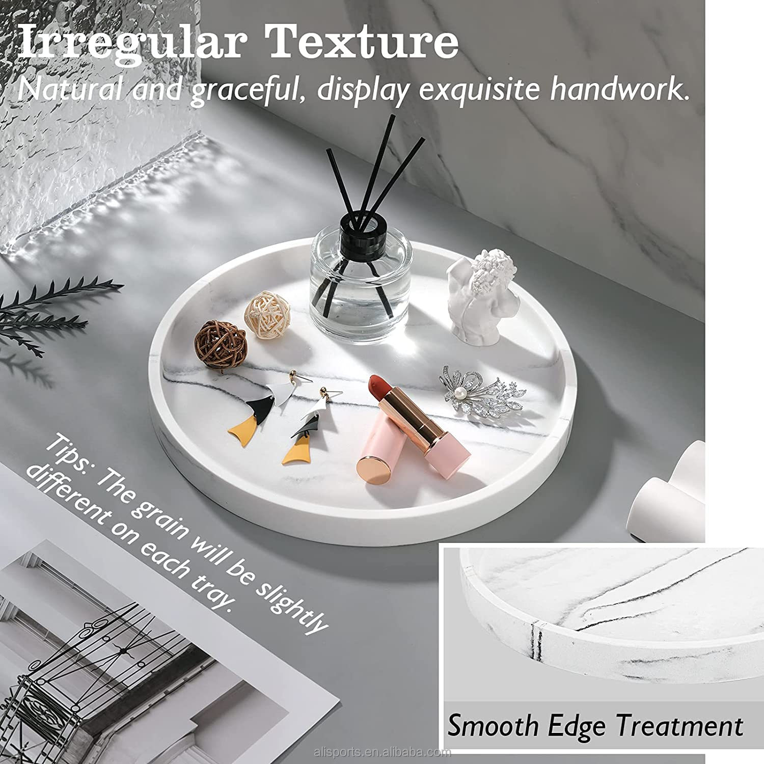 Gravel White Cosmetics Tray manufacturer