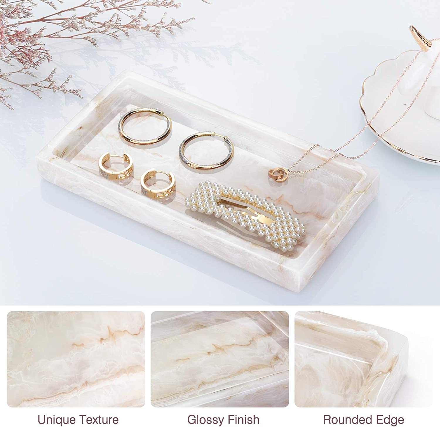 Ink Khaki Resin Vanity Tray manufacturer