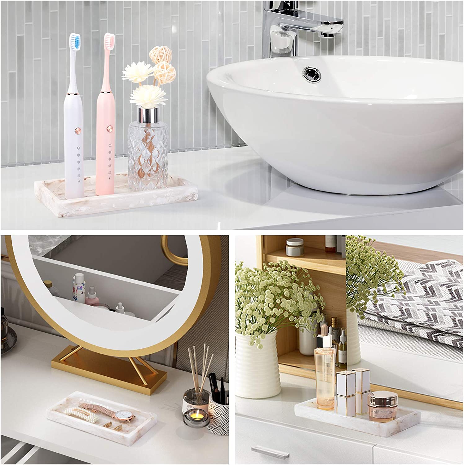 Ink Khaki Resin Vanity Tray manufacturer