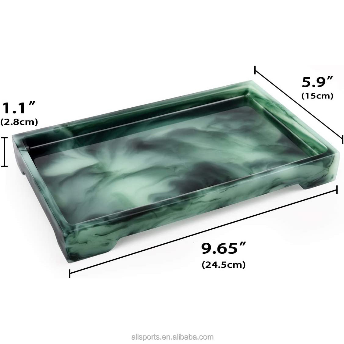 Resin Dark Green Decorative Trays manufacturer