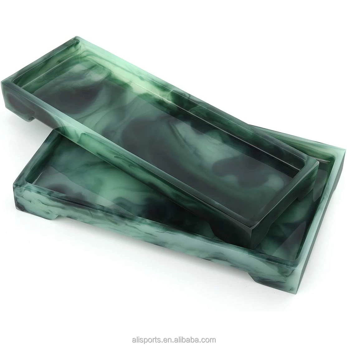 Resin Dark Green Decorative Trays manufacturer