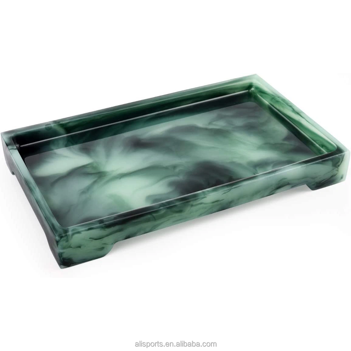 Resin Dark Green Decorative Trays manufacturer